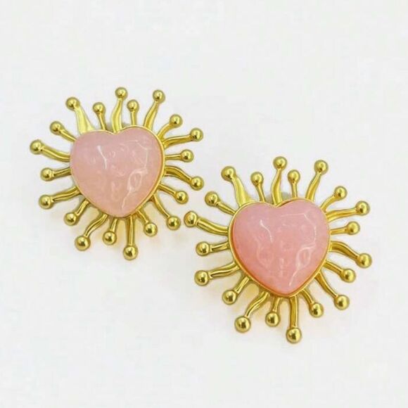 Crystal heart earrings N637 - Picture 1 of 5